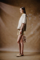 EMBROIDERY T SHIRT BEIGE