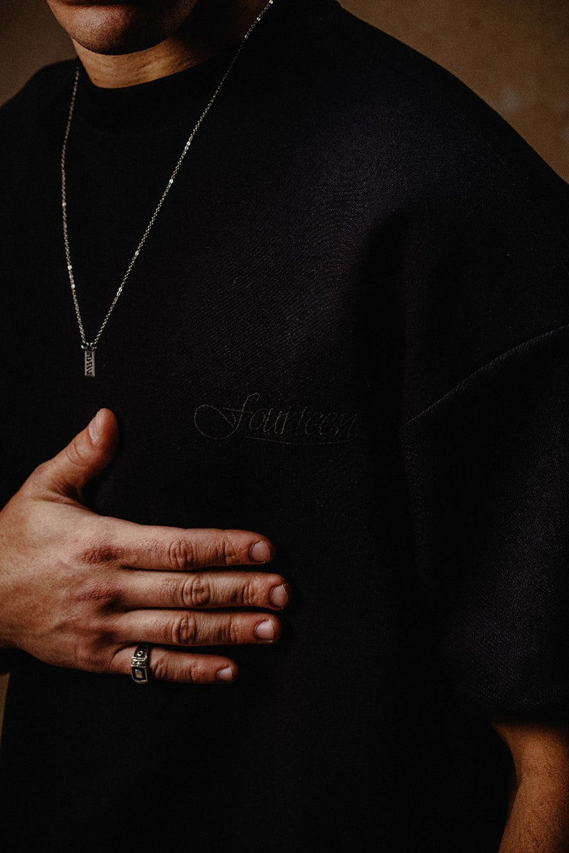 EMBROIDERY T SHIRT  BLACK