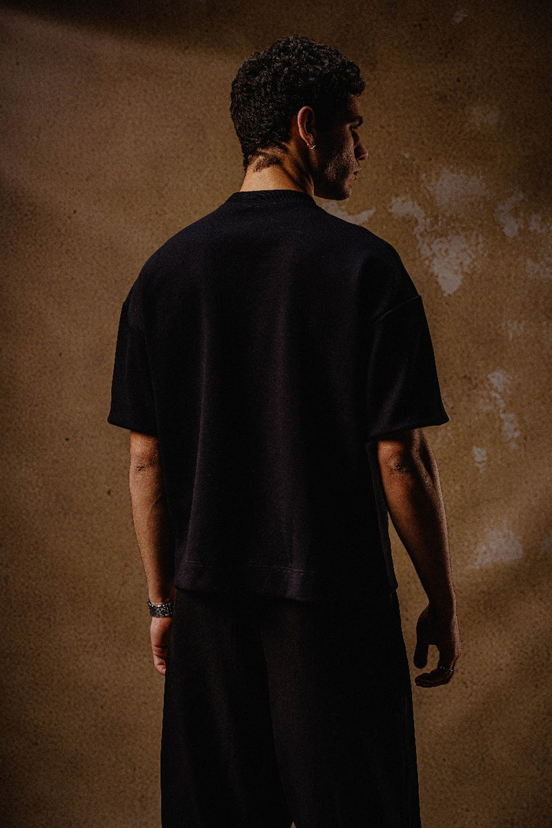 EMBROIDERY T SHIRT  BLACK