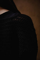OFF SHOULDER KNITTED TOP BLACK