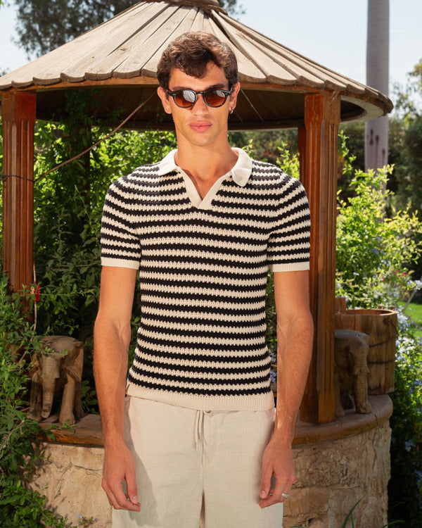 KNITTED POLO 202 BLACK