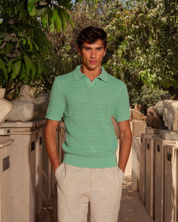 KNITTED POLO 203 MINT