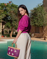 OFF SHOULDER KNITTED TOP PINK
