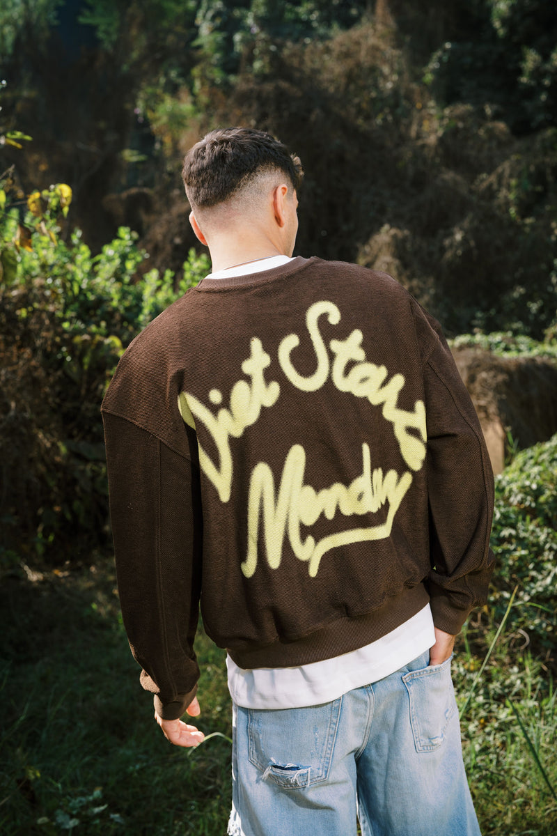 STATMENT CREWNECK BROWN