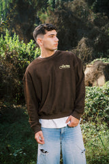 STATMENT CREWNECK BROWN