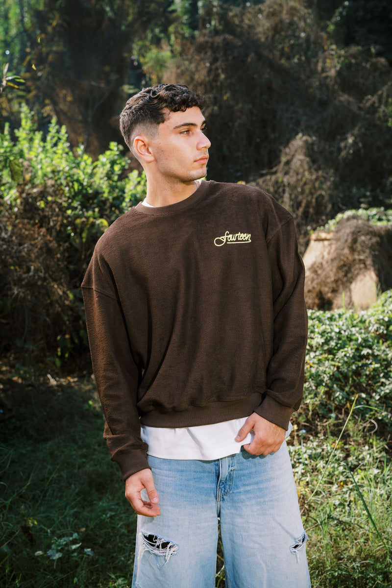 STATMENT CREWNECK BROWN