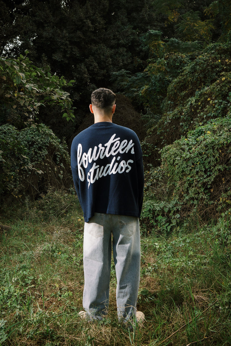 FOURTEEN STUDIO KNIITED SWEATER NAVY BLUE