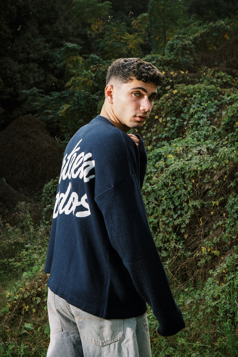 FOURTEEN STUDIO KNIITED SWEATER NAVY BLUE