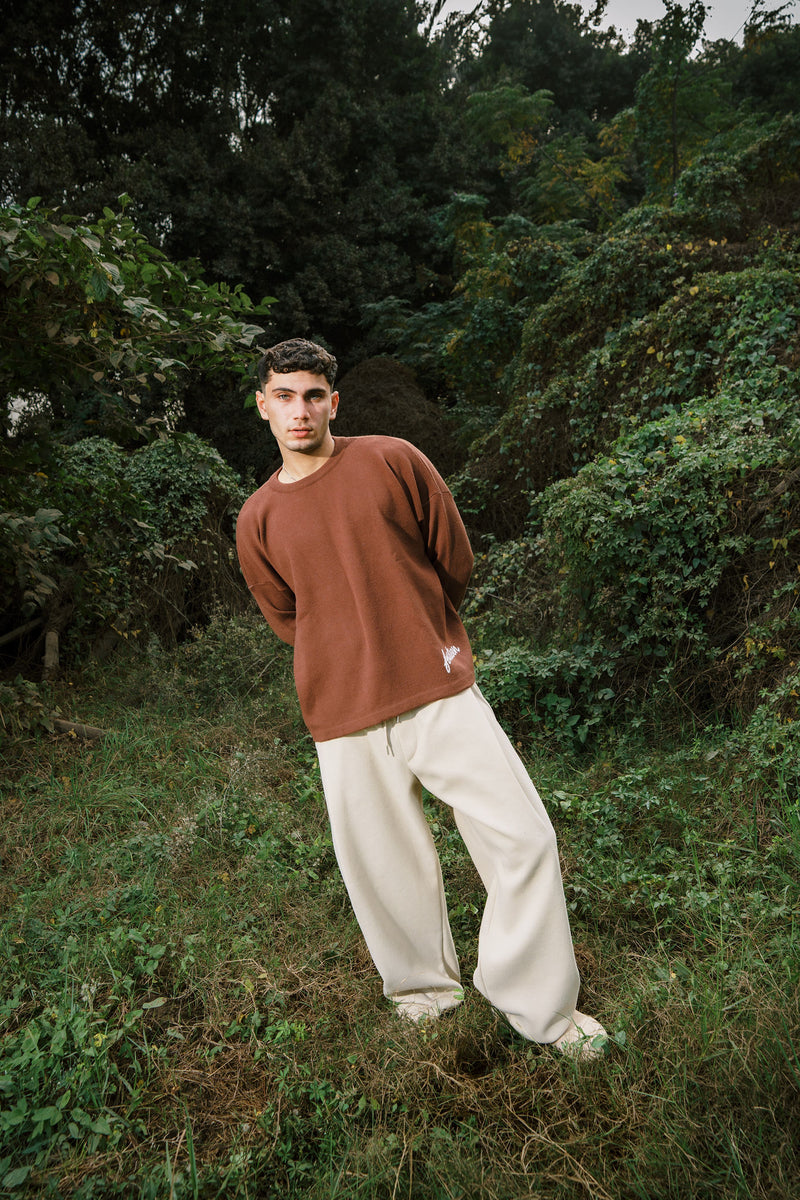 FOURTEEN STUDIOS KNITTED SWEATER BROWN