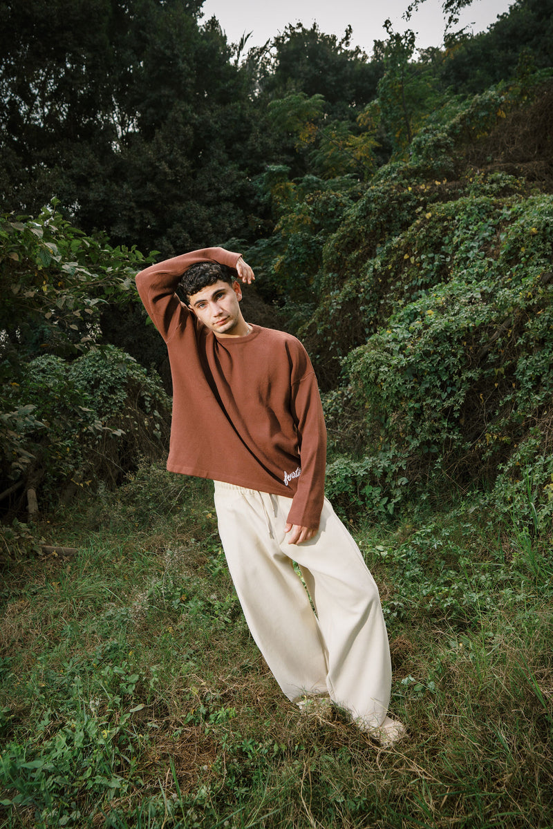 FOURTEEN STUDIOS KNITTED SWEATER BROWN