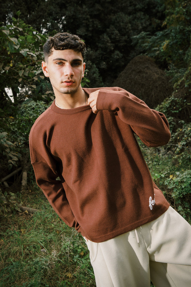 FOURTEEN STUDIOS KNITTED SWEATER BROWN