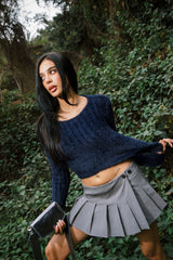 MOHAIR TOP NAVY BLUE