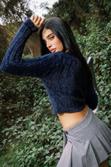 MOHAIR TOP NAVY BLUE