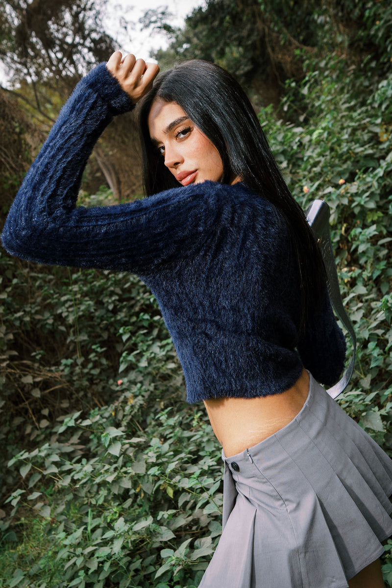 MOHAIR TOP NAVY BLUE