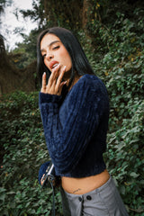 MOHAIR TOP NAVY BLUE