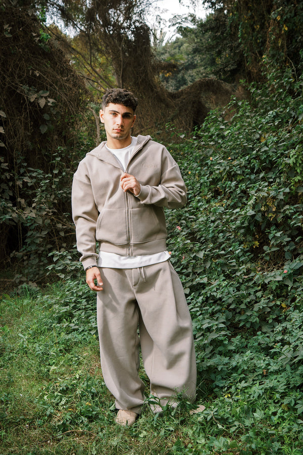 WOOL ZIP UP JACKET BEIGE