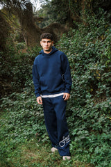 EMBROIDERY HODDIE NAVY BLUE