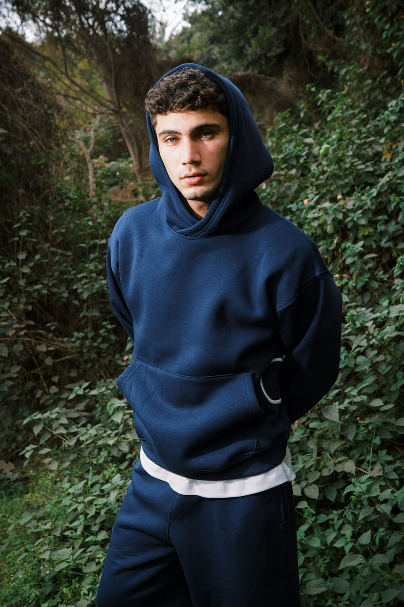 EMBROIDERY HODDIE NAVY BLUE