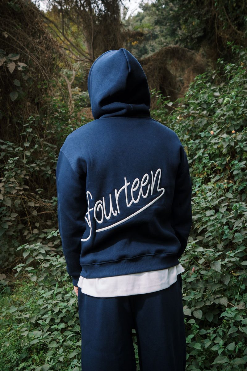 EMBROIDERY HODDIE NAVY BLUE