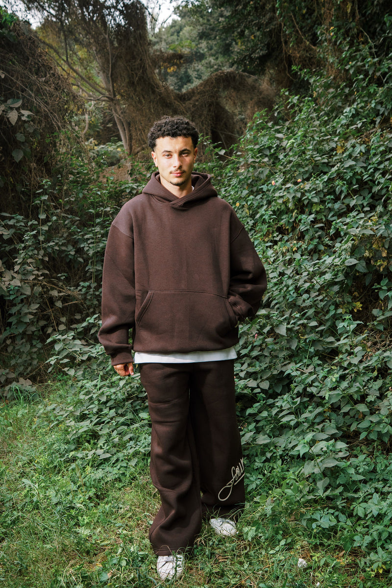 EMBROIDERY HODDIE BROWN