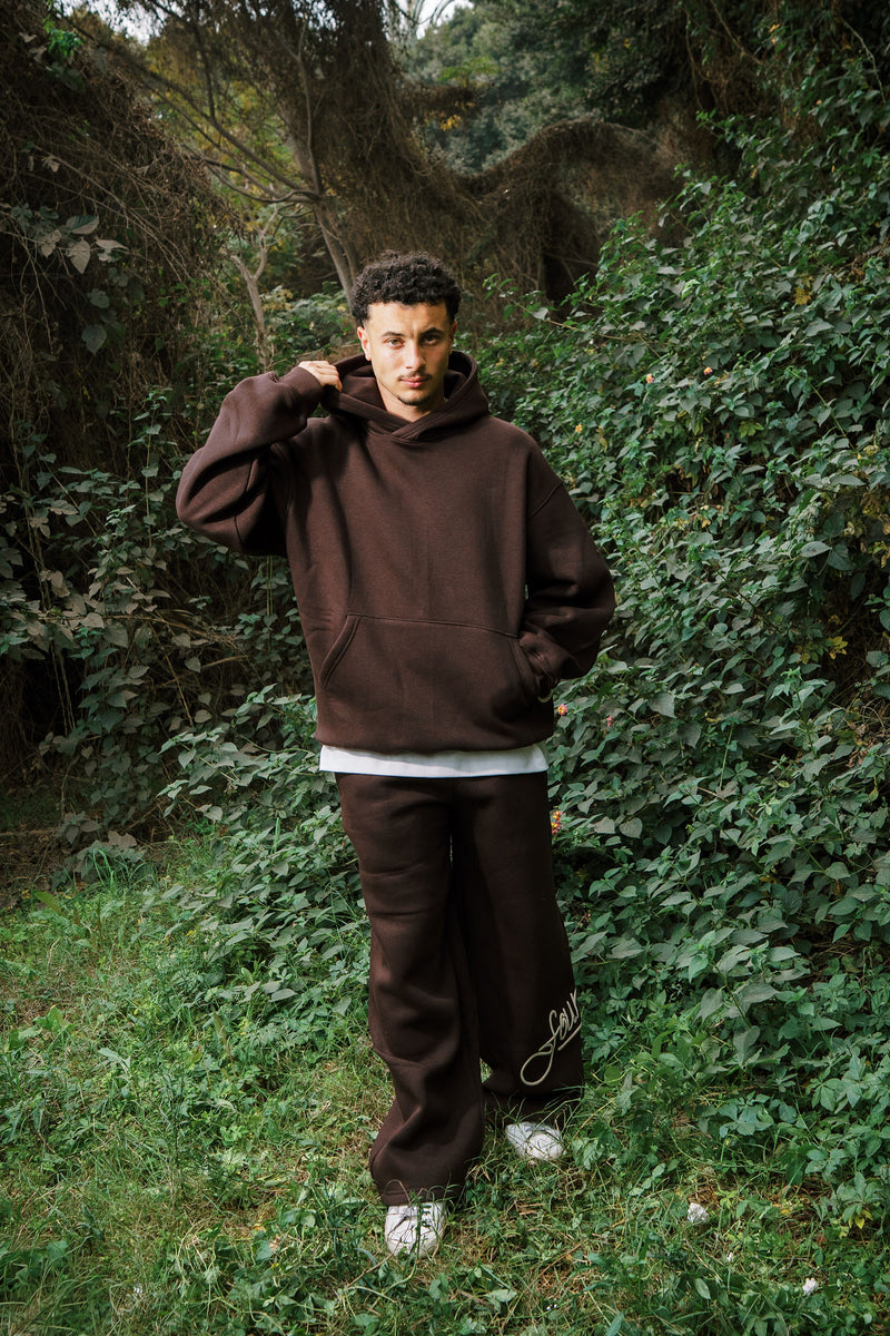 EMBROIDERY HODDIE BROWN