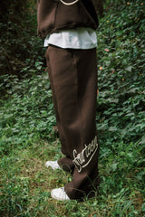 EMBROIDERY PANTS BROWN