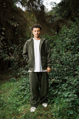 WOOL ZIP UP JACKET OLIVE