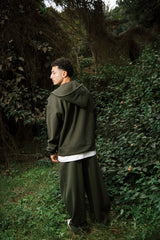 WOOL ZIP UP JACKET OLIVE