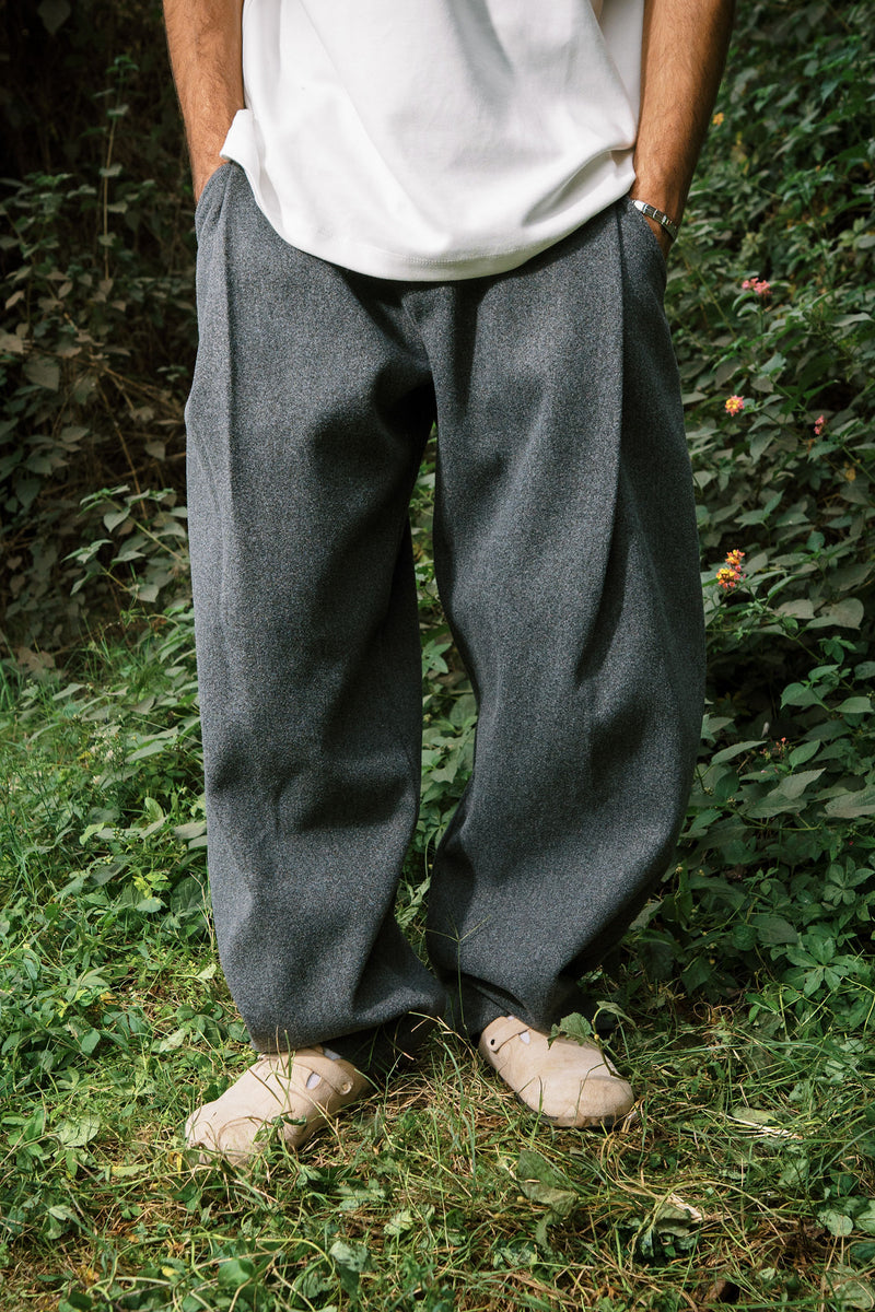 WOOL PANTS DARK GREY