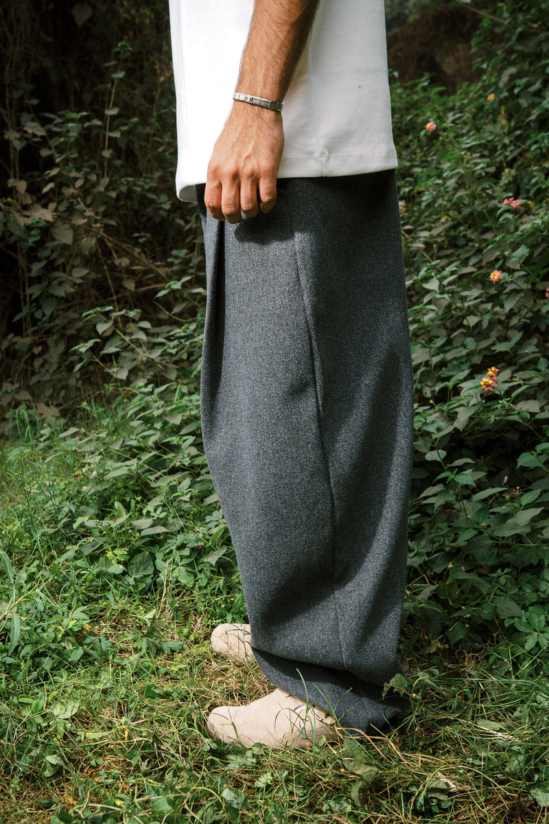 WOOL PANTS DARK GREY