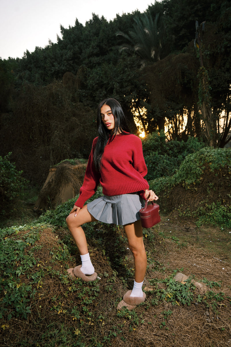 KNITTED SWEATER BURGUNDY