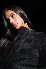 MOHAIR TOP BLACK