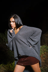 BAGGY KNITTED TOP DARK GREY