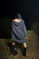 BAGGY KNITTED TOP DARK GREY