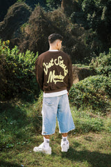 STATMENT CREWNECK BROWN