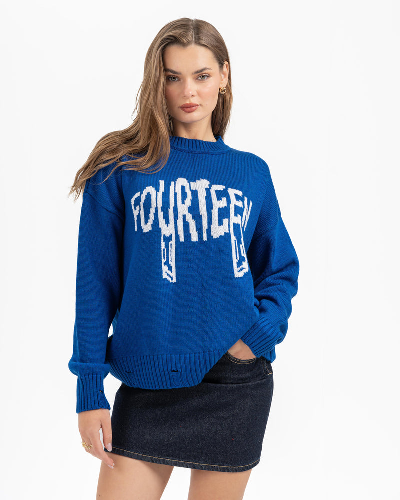 FOURTEEN KNITTED SWEATER ROYAL BLUE