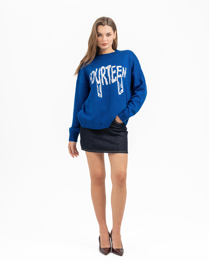 FOURTEEN KNITTED SWEATER ROYAL BLUE