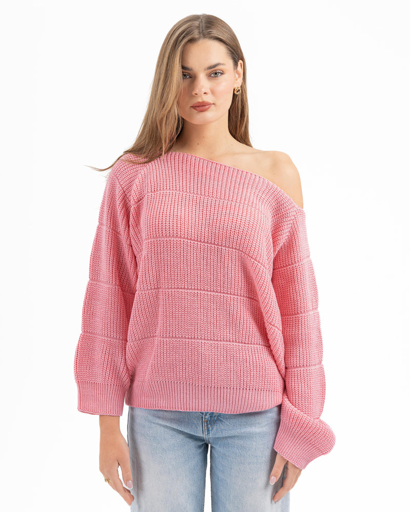 LINES KNITTED TOP ROSE