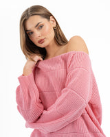 LINES KNITTED TOP ROSE