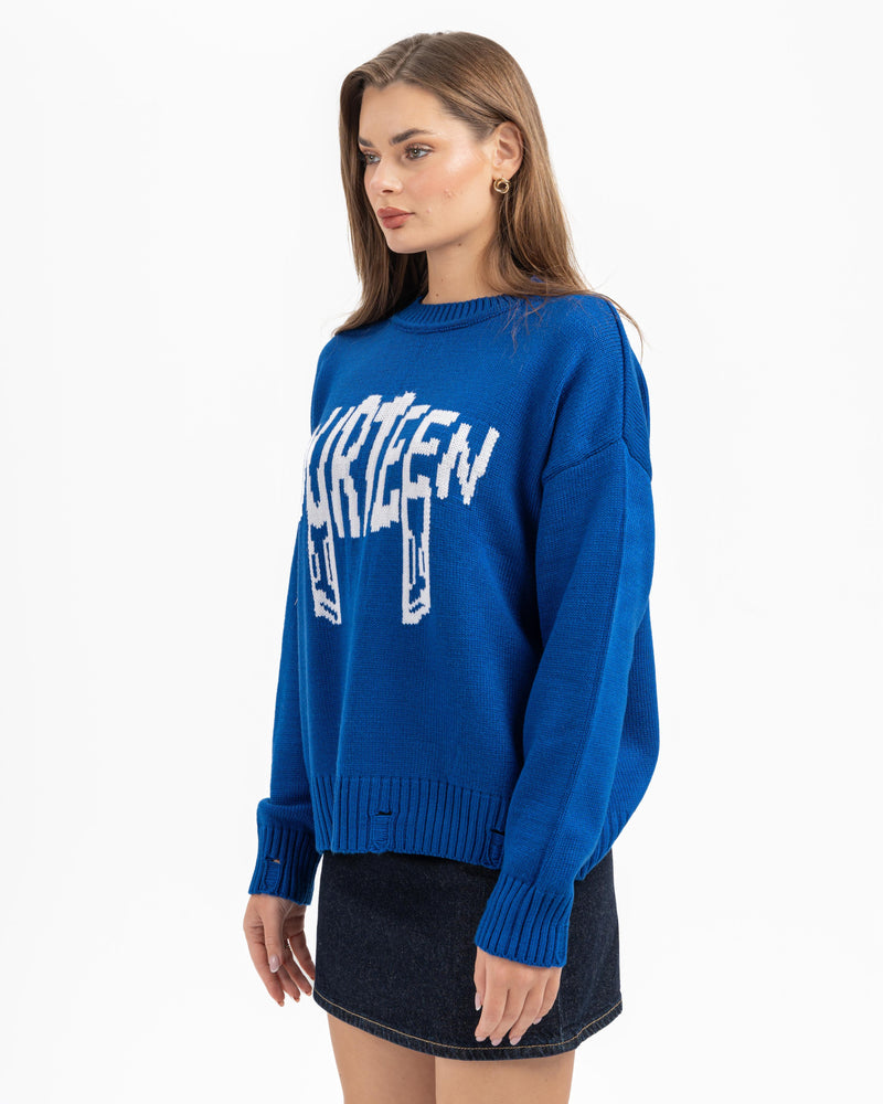 FOURTEEN KNITTED SWEATER ROYAL BLUE