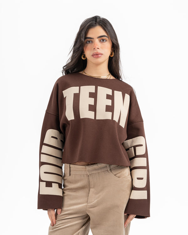 FOURTEEN GIRL CREWNECK BROWN