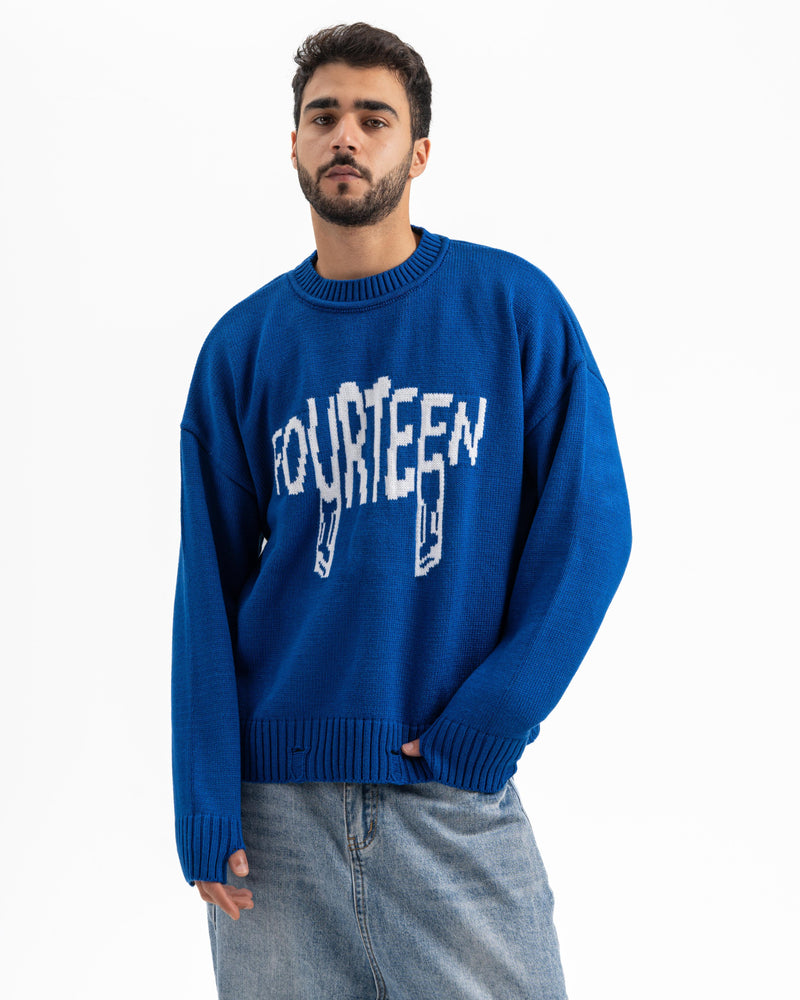 FOURTEEN KNITTED SWEATER ROYAL BLUE