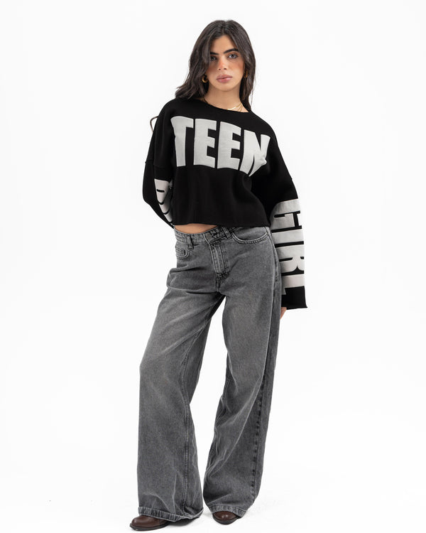 FOURTEEN GIRL CREWNECK BLACK