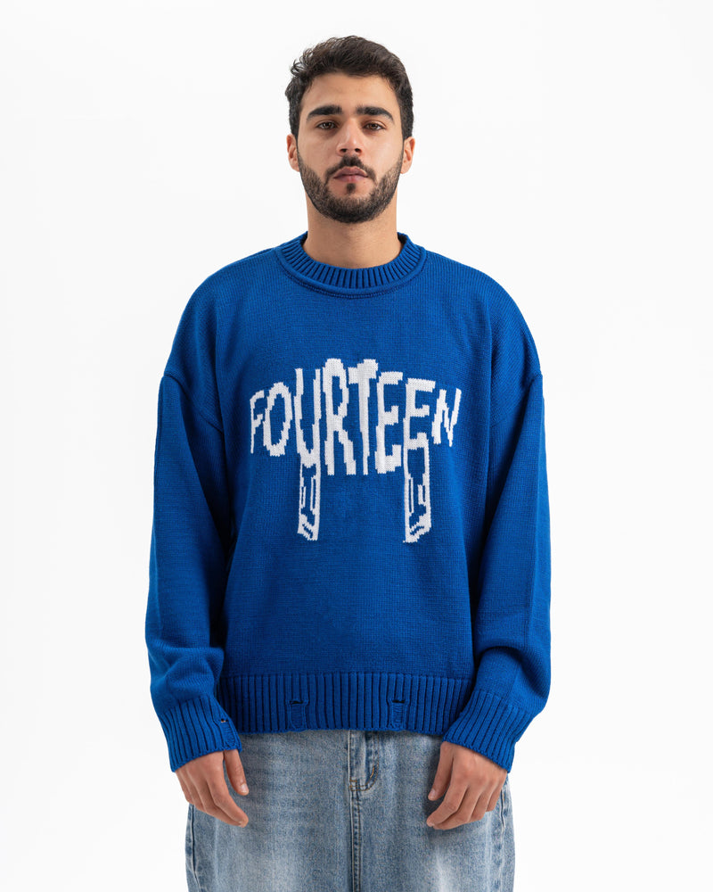 FOURTEEN KNITTED SWEATER ROYAL BLUE