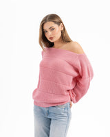 LINES KNITTED TOP ROSE