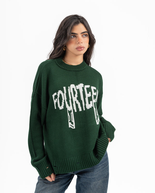 FOURTEEN KNITTED SWEATER OLIVE